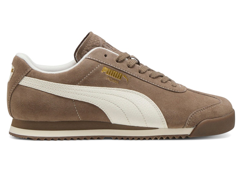 Puma Roma Suede Totally Taupe Wit