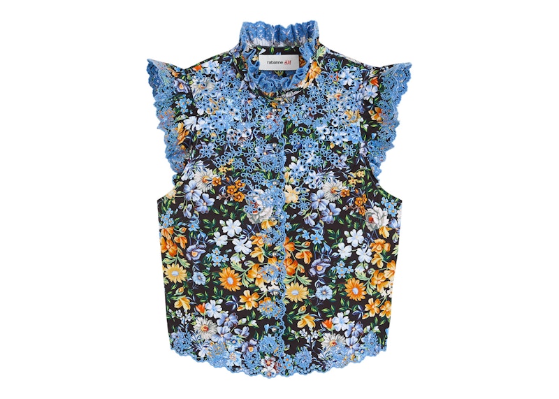 Rabanne H& Patterned Poplin Top Multicolor