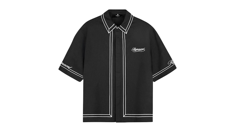 Represent Border Shirt Jet Zwart
