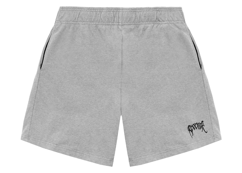 Revenge Embroidered Basic Shorts Heather Grijs