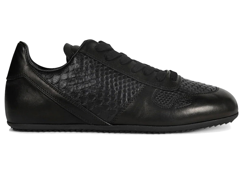 Rick Owens Minimal Sneaks Python Leather Zwart