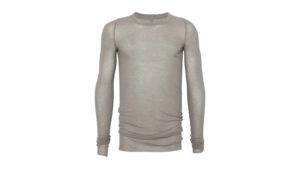 Rick Owens Rib LS Tee Steel Zilver