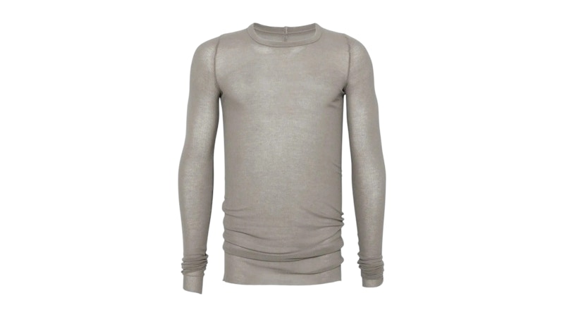 Rick Owens Rib LS Tee Steel Zilver
