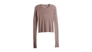Rick Owens Women’s Cropped Rib LS Tee Grape