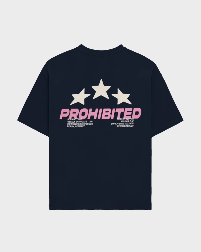Prohibited Running Club Tee Donkerblauw