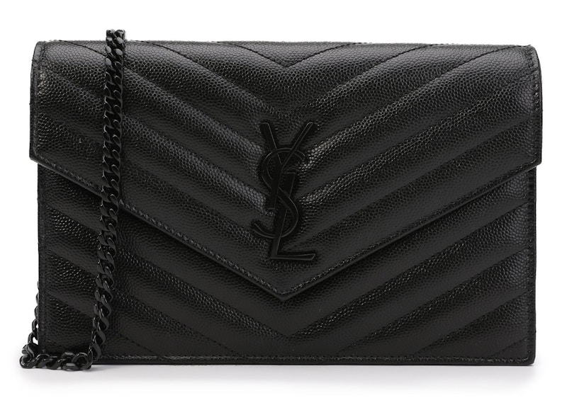 Saint Laurent Chain Wallet Monogram Zwart