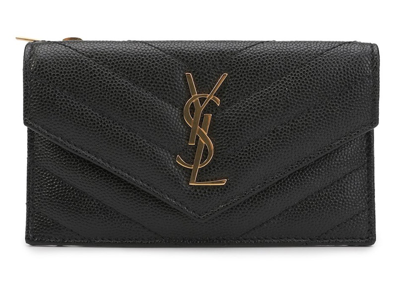 Saint Laurent Compact Wallet Monogram Zwart