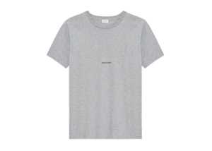 Saint Laurent Logo Rive Gauche T-Shirt Rinse Grijs