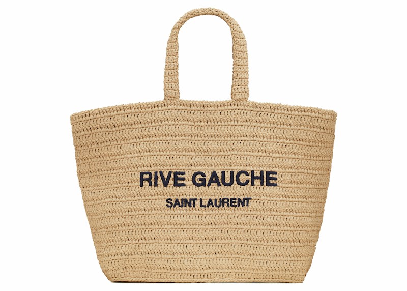 Saint Laurent Rive Gauche Supple Raffia Tote Bag Natural