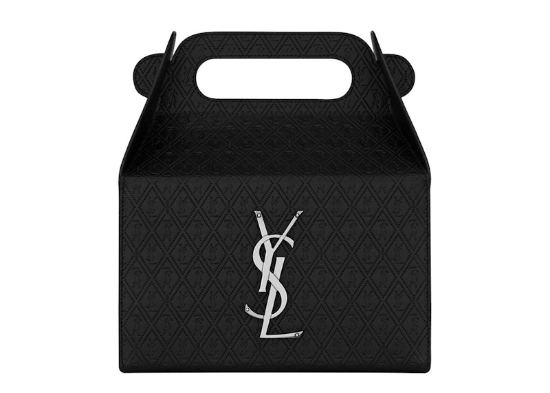 Saint Laurent Take-Away Box In Leather Zwart