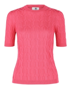 M Missoni Cable Knit Pattern Sweater Fuschia