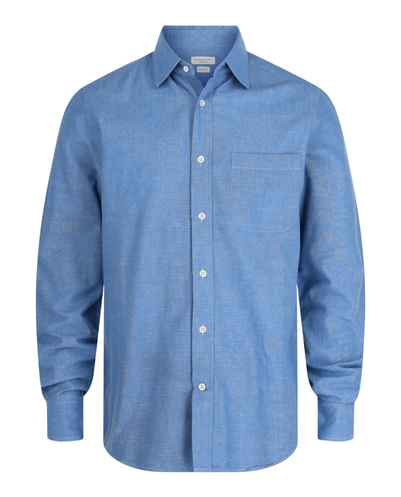 Slowear Glanshirt Button Up Shirt Blauw