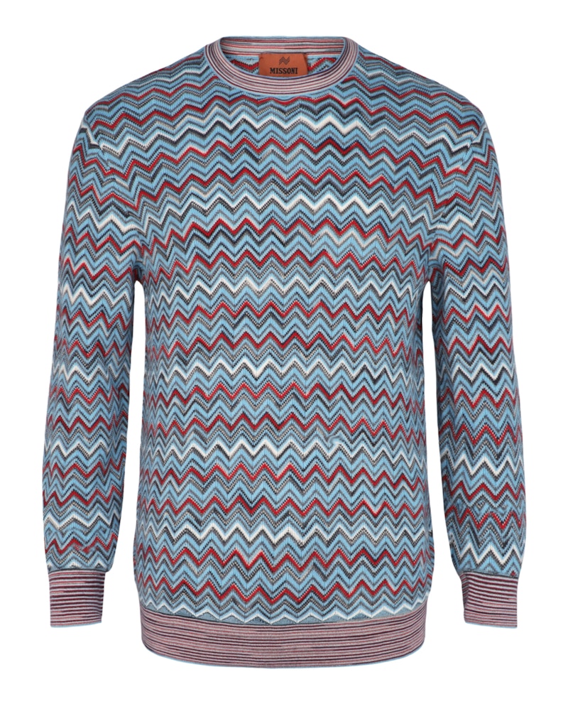 Missoni Zig Zag Pattern Pullover Sweater Light Multi Multicolor