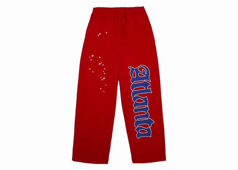 Sp5der Atlanta Open Leg Sweatpant Rood