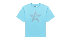 Sp5der Big 5 Star Rhinestone Tee Light Blauw