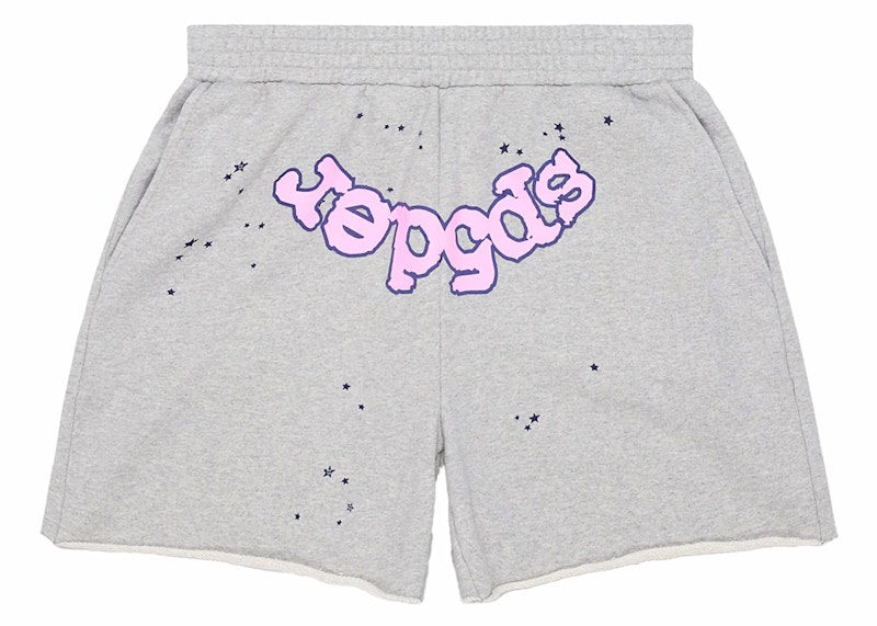 Sp5der OG Web Logo Sweat Short Heather Grijs