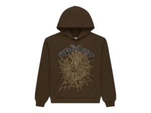 Sp5der OG Web Rhinestone Hoodie Bruin