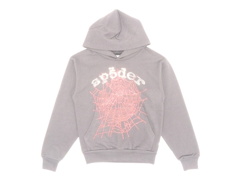 Sp5der Rhinestone OG Web V2 Hoodie Zwart
