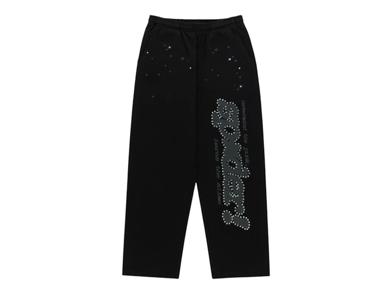 Sp5der Rhinestone Punk V2 Sweatpant Zwart