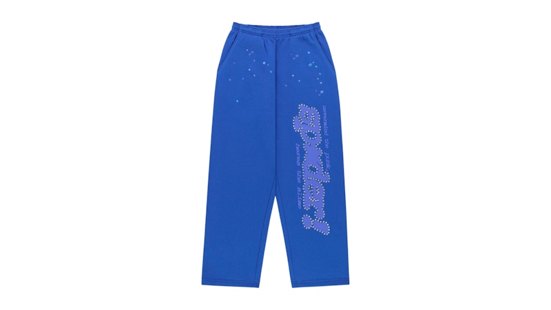 Sp5der Rhinestone Punk V2 Sweatpant Blauw