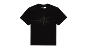 Sp5der Rhinestone Silk Tee Zwart