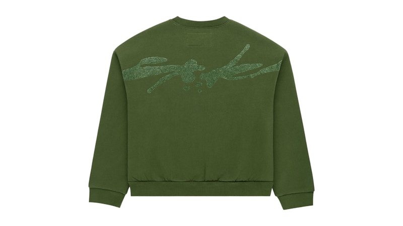 Sp5der Rhinestone TM Crewneck Groen