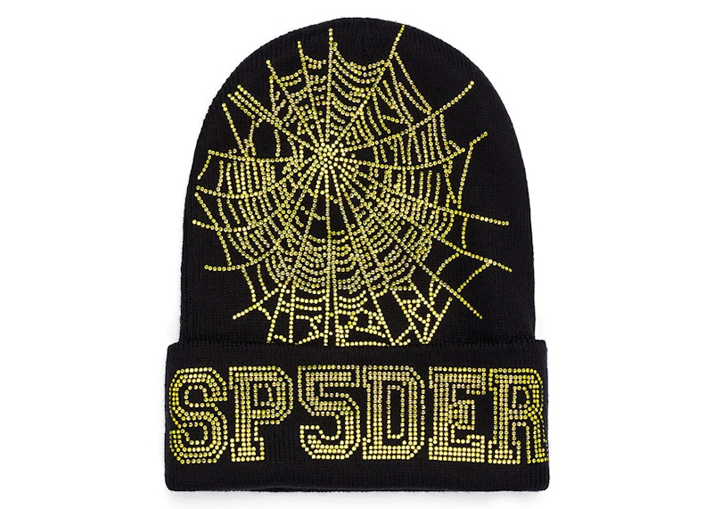 Sp5der Web Beanie Onyx Geel
