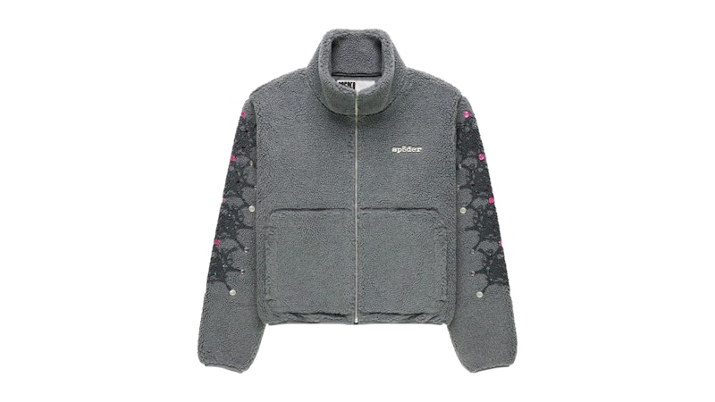 Sp5der Webstone Teddy Fleece Zip Up Slate