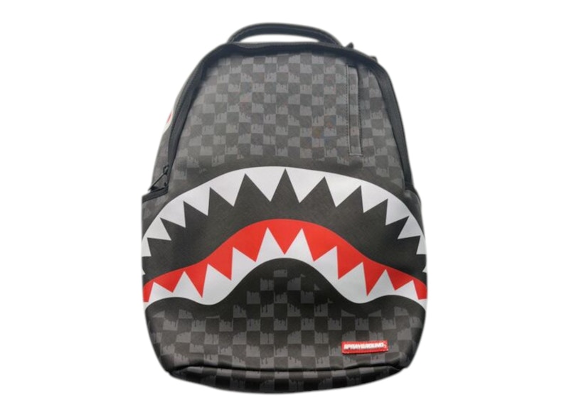 Sprayground Drip Check Shark Backpack Zwart