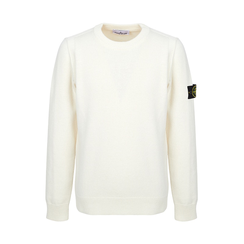 Stone Island Logo Sweater Ivory Wit