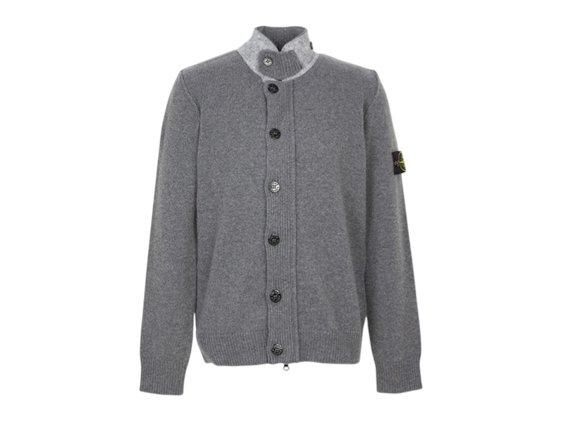 Stone Island Zip Up Cardigan Grijs