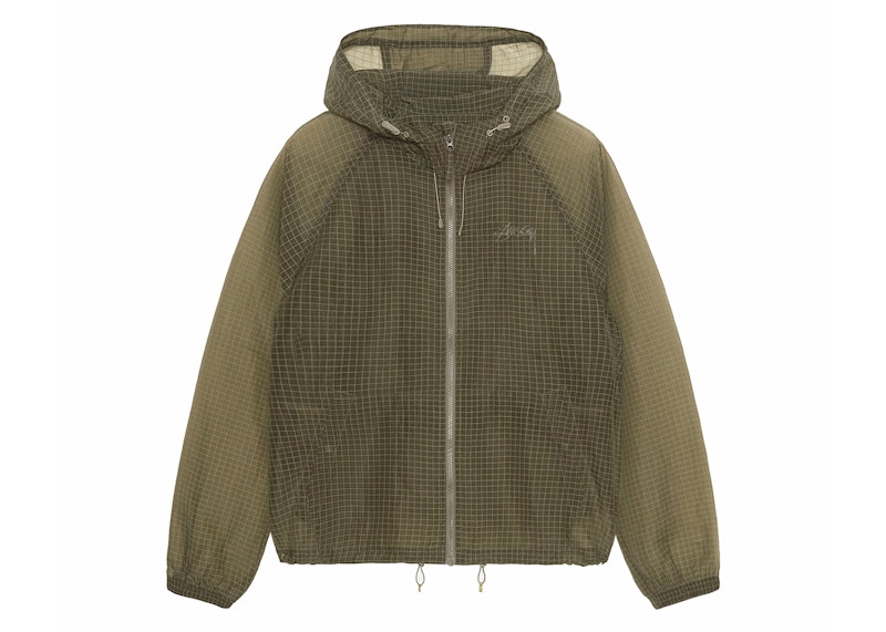 Stussy Beach Ripstop Transparent Shell Jacket Olijf