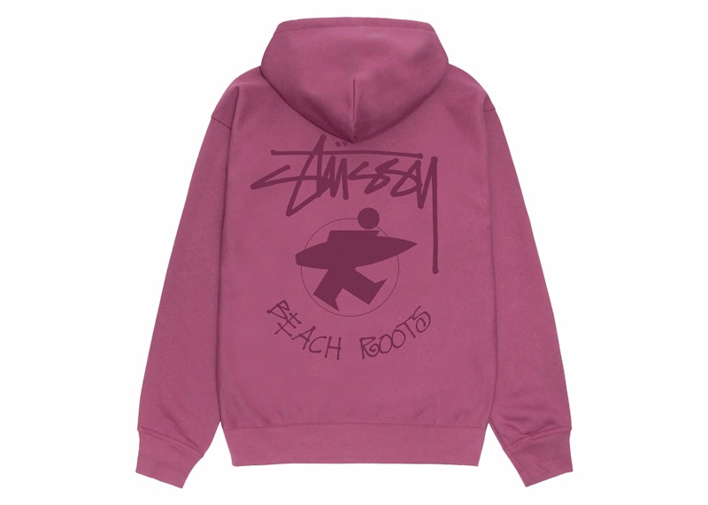 Stussy Beach Roots Zip Hoodie Berry