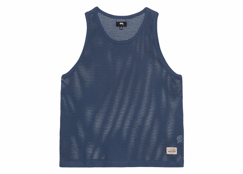 Stussy Big Mesh Tank Blauw