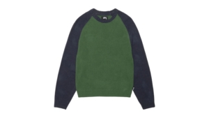 Stussy Colorblocked Raglan Knit Crew Groen