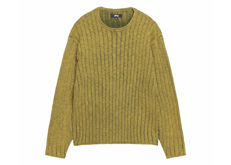Stussy Cotton Slub Rib Crew Groen
