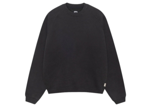 Stussy Fleece Raglan Crew Washed Zwart