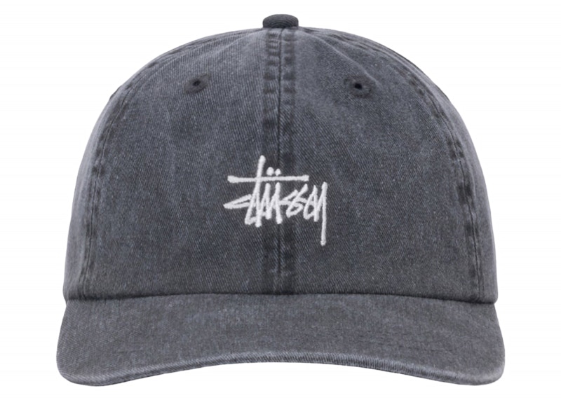 Stussy Low Pro Basic Washed Strapback Charcoal Zwart