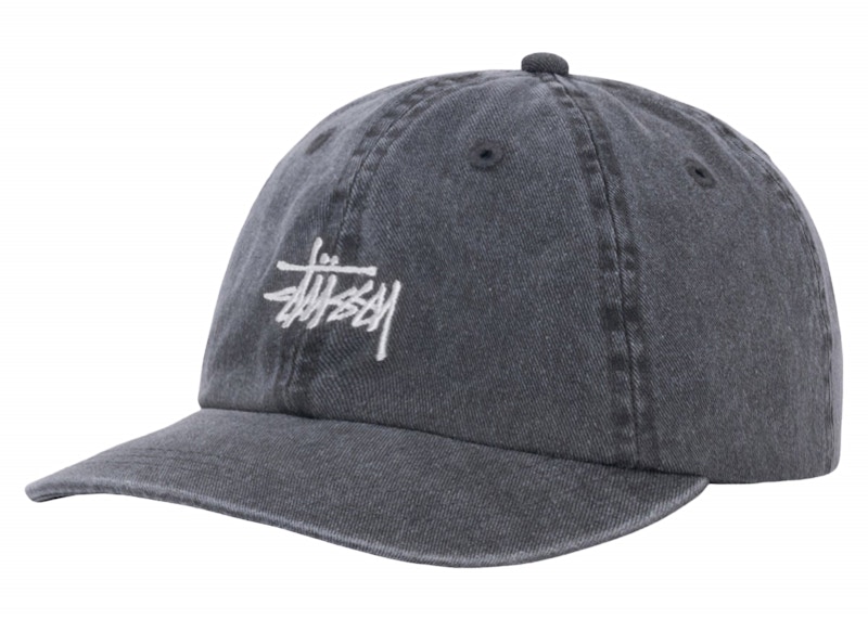 Stussy Low Profile Basic Washed Strapback Charcoal Zwart