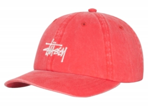 Stussy Low Profile Basic Washed Strapback Raspberry