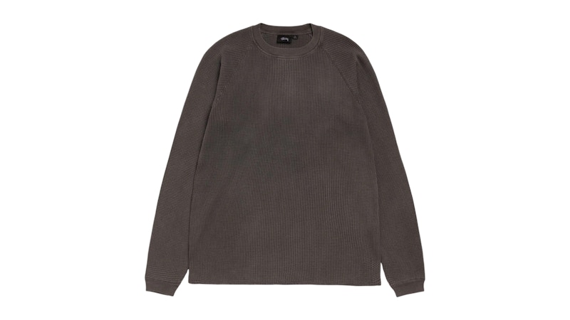 Stussy Mantra Raglan Thermal Washed Zwart