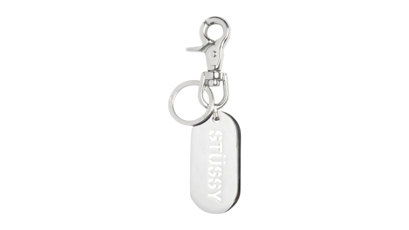 Stussy Metal Tag Keychain Zilver