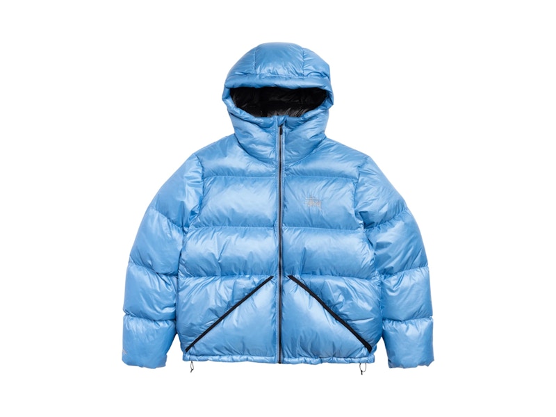 Stussy Micro Ripstop Down Hooded Parka Sky Blauw