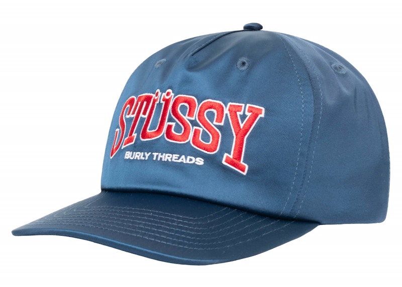 Stussy Mid Depth Burly Threads Snapback Blauw