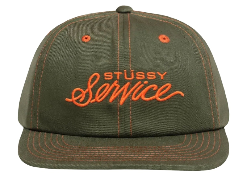 Stussy Mid Depth Service Strapback Deep Olijf