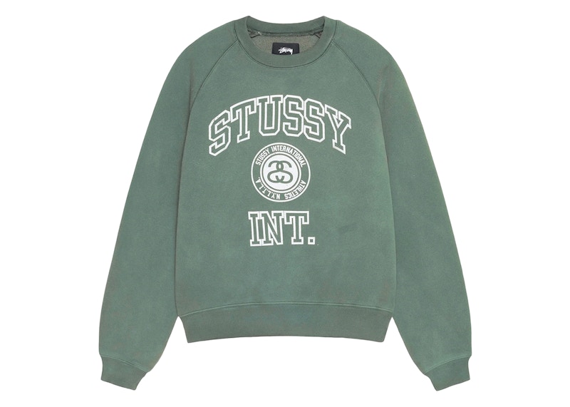 Stussy Overlock Varsity Raglan Crew Pine