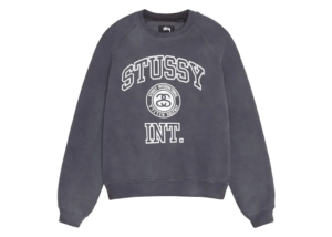 Stussy Overlock Varsity Raglan Crew Washed Zwart