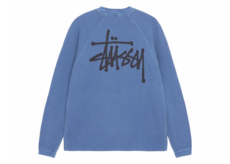 Stussy Raglan Thermal /S Crew Blauw