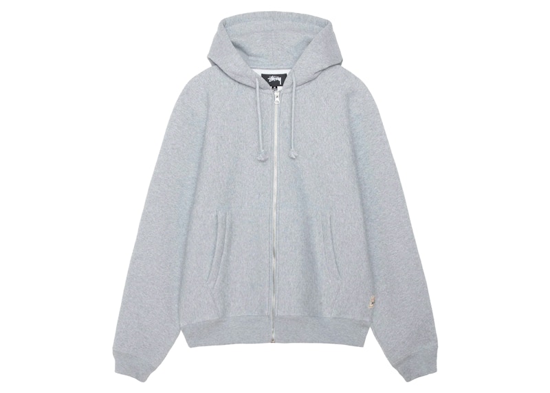 Stussy Raglan Zip Hoodie Heather Grijs