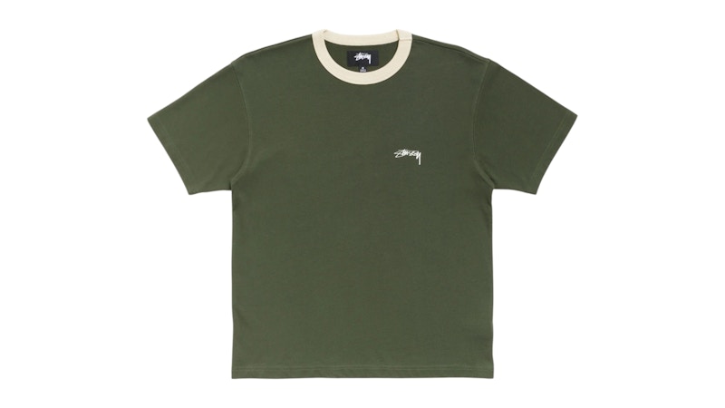 Stussy Ringer Tee Olijf